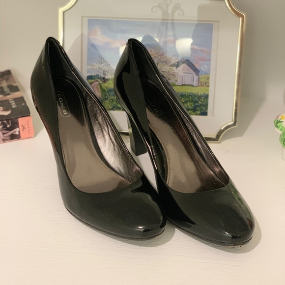 Coach Black Patent Leather Heels - Picture 7 of 8